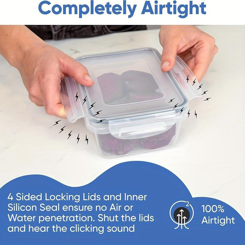 Essential 24-Piece Food Storage Box Set with 24 Lids & 24 Containers Sealed Plastic Utensil Set for Pantry Travel Outdoor Picnic Kitchen Tidying Includes Labels Markings 48-Piece Set