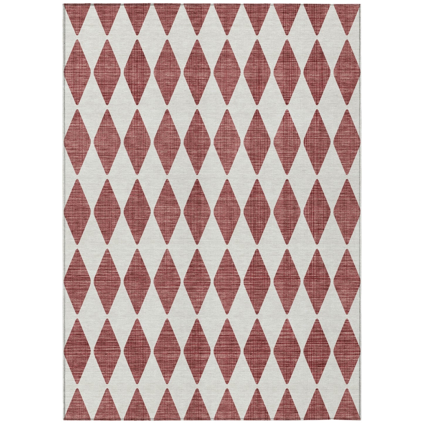 3' X 5' Burgundy Geometric Washable Indoor Outdoor Area Rug