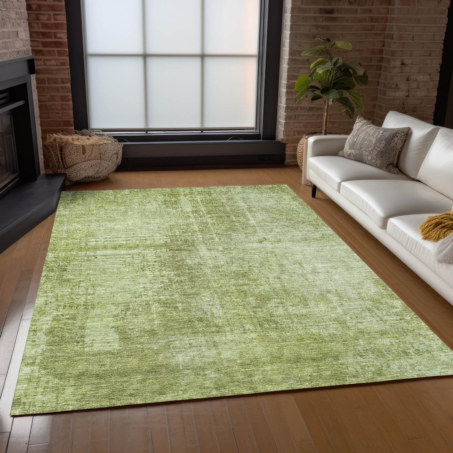 3' X 5' Sage And Green Abstract Washable Indoor Outdoor Area Rug-8