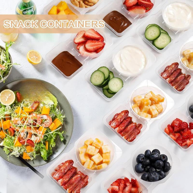 Reusable Snack Containers with Lids 20Pcs,New Snack Containers,Snackle Box Container Portion Control,Snack Pack Containers,Double Compartment Snack Containers for On-The-Go Meals and Camping Kitchen Plastic
