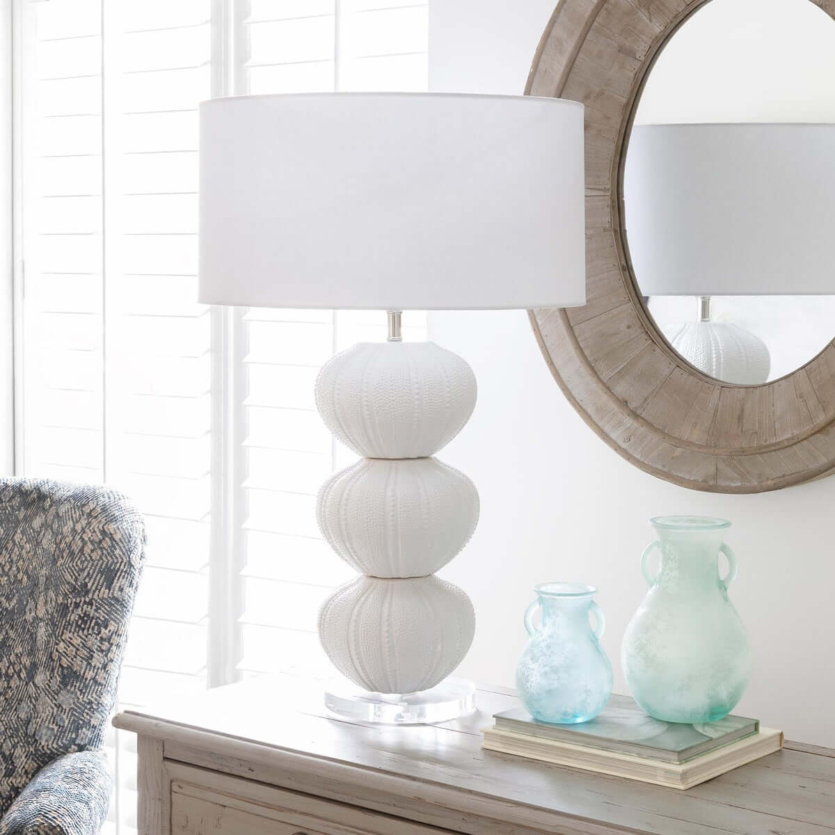 Ceramic Sea Urchin Table Lamp