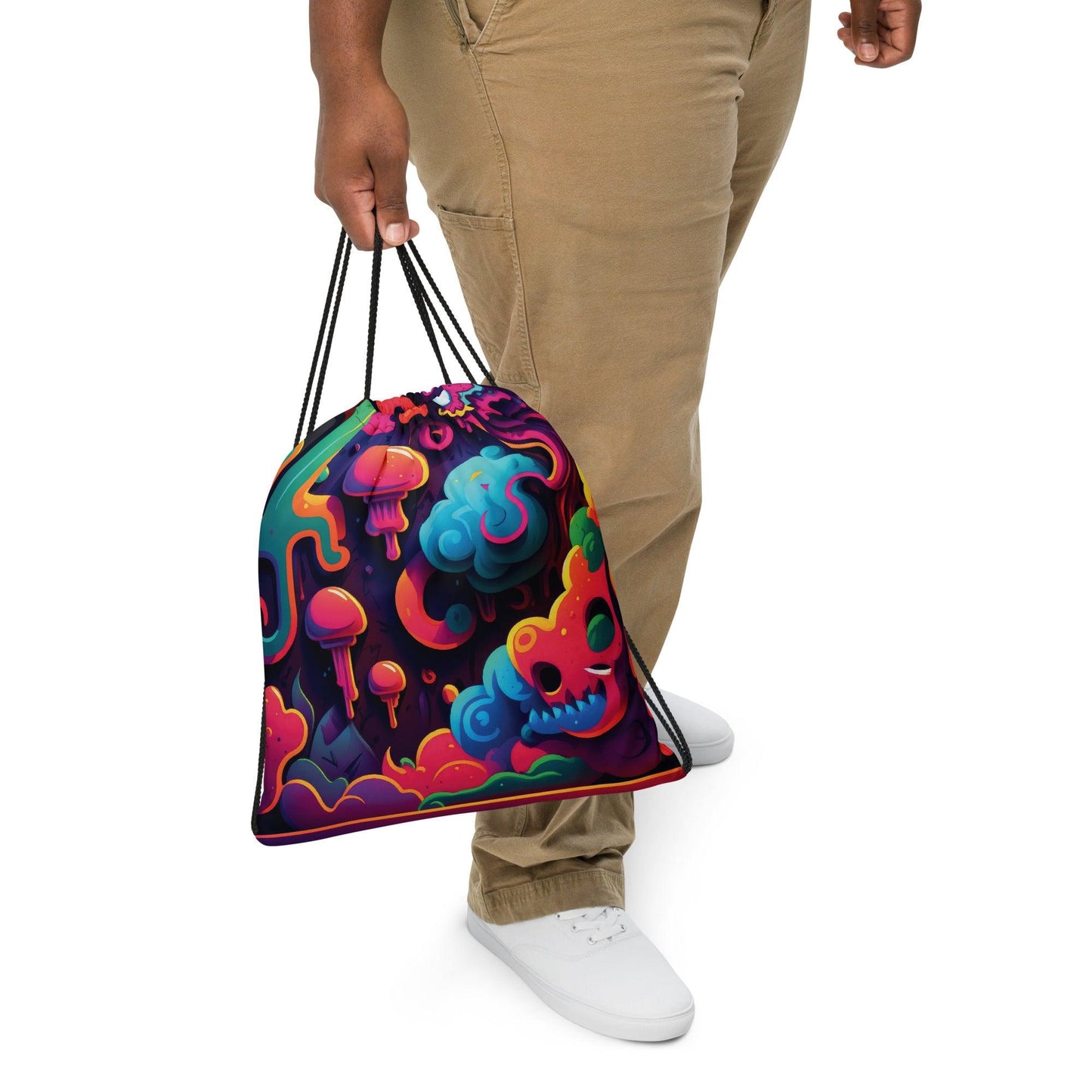 Trippy Universe Drawstring Bag - Perfect for Raves & Festivals