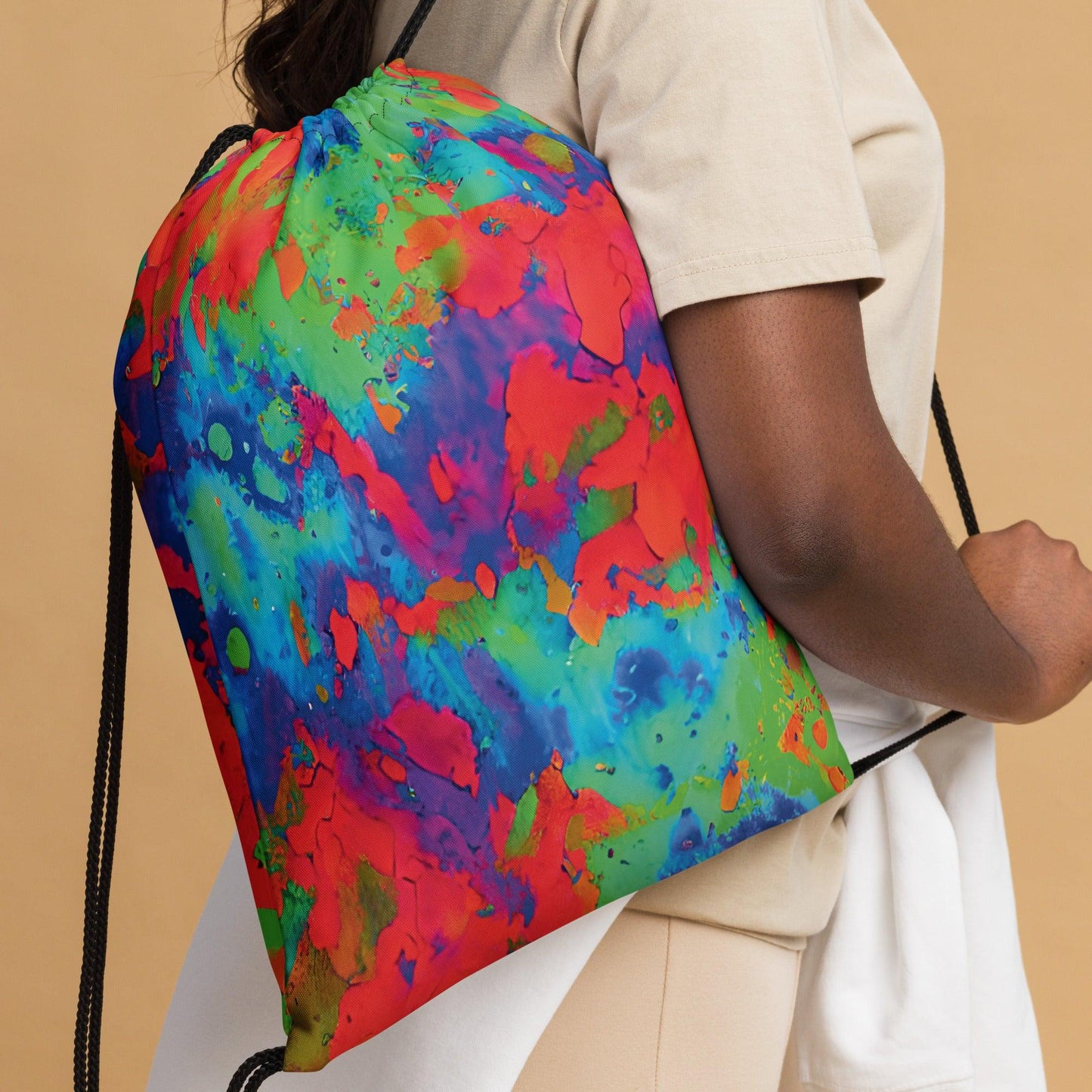 Vibrant Tie-Dye Drawstring Bag for Festivals & Raves