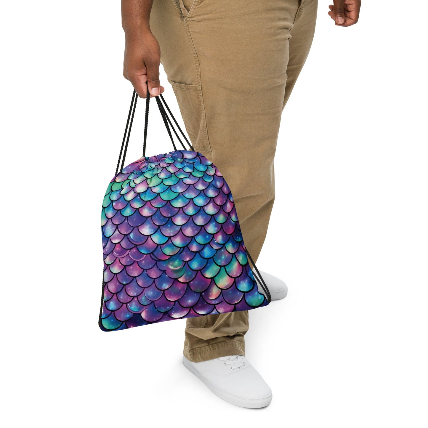 Enchanted Mermaid Scale Drawstring Bag