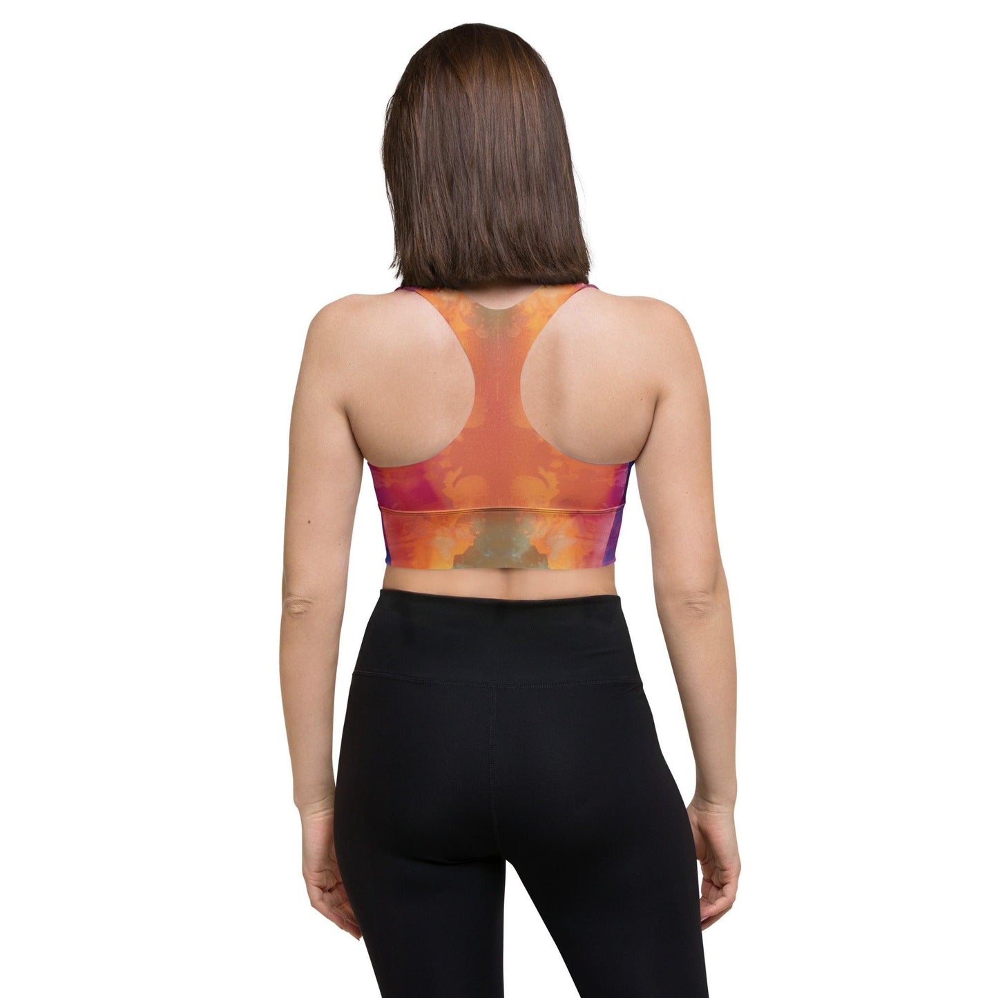 Vibrant Tie-Dye Longline Sports Bra for Festivals