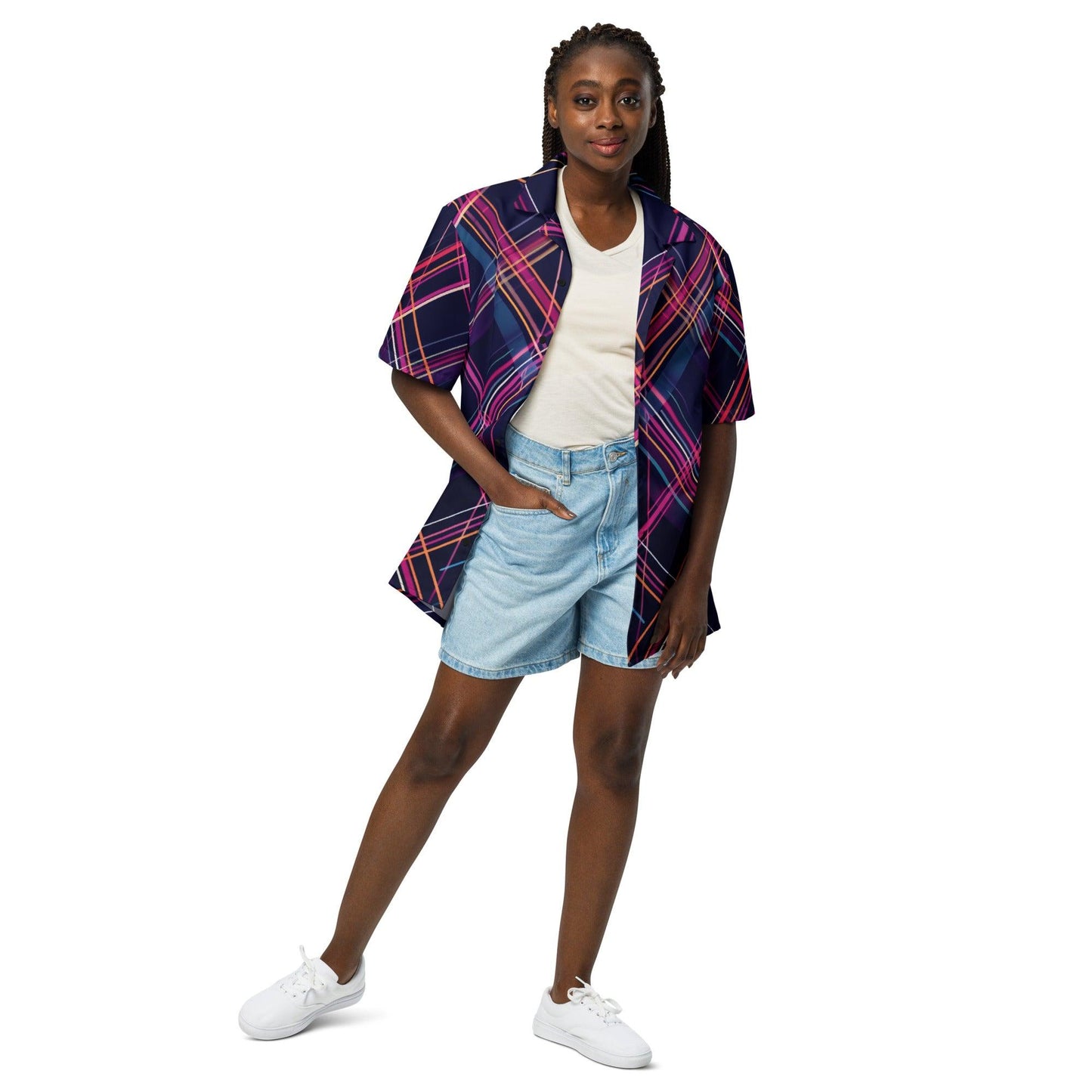 Festival-Ready Plaid Button Shirt