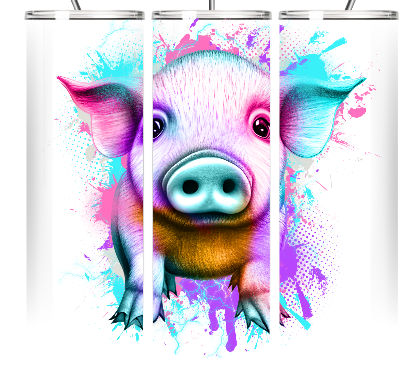 Neon Splash Art Animal Collection 20 oz Tumbler