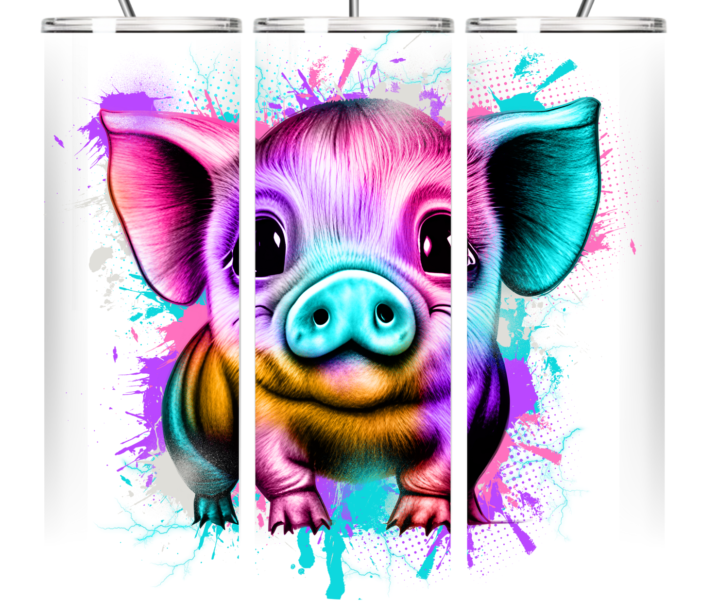 Neon Splash Art Animal Collection 20 oz Tumbler