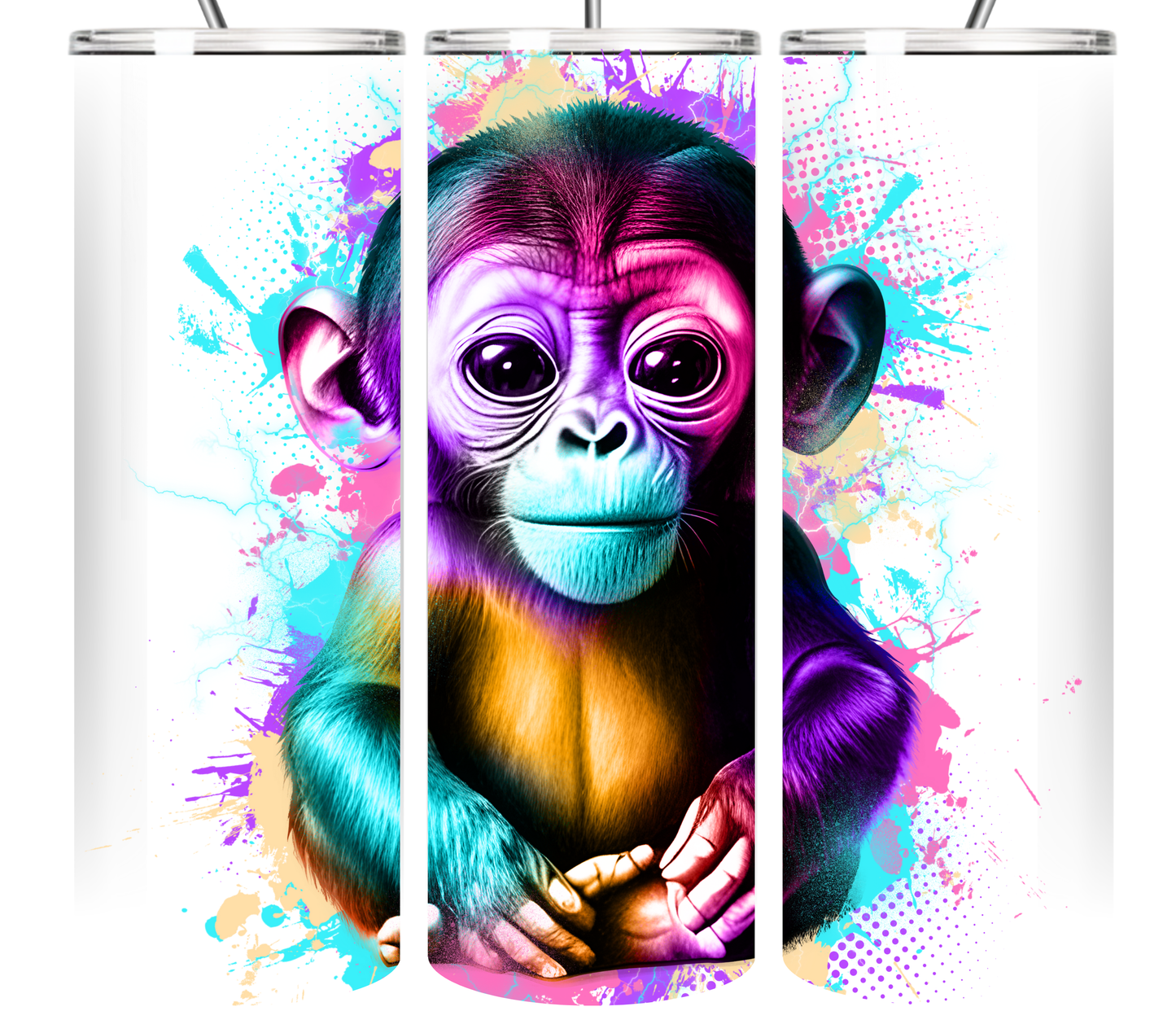 Neon Splash Art Animal Collection 20 oz Tumbler