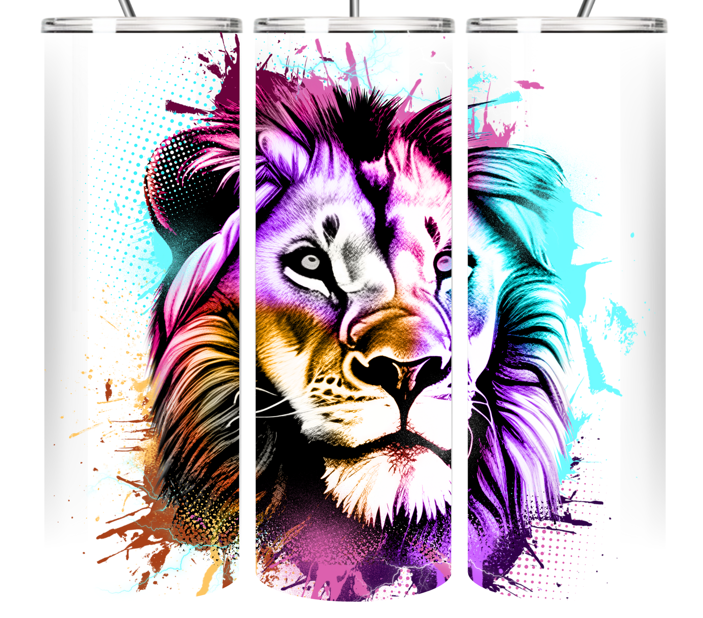 Neon Splash Art Animal Collection 20 oz Tumbler