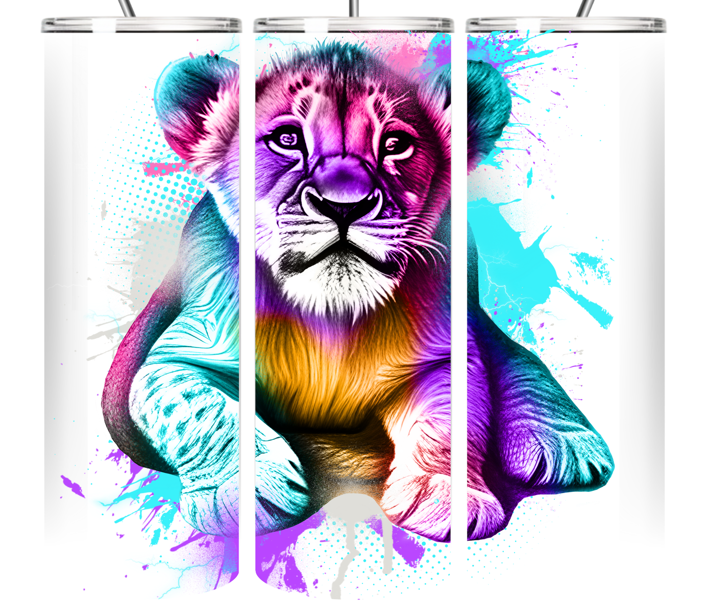 Neon Splash Art Animal Collection 20 oz Tumbler