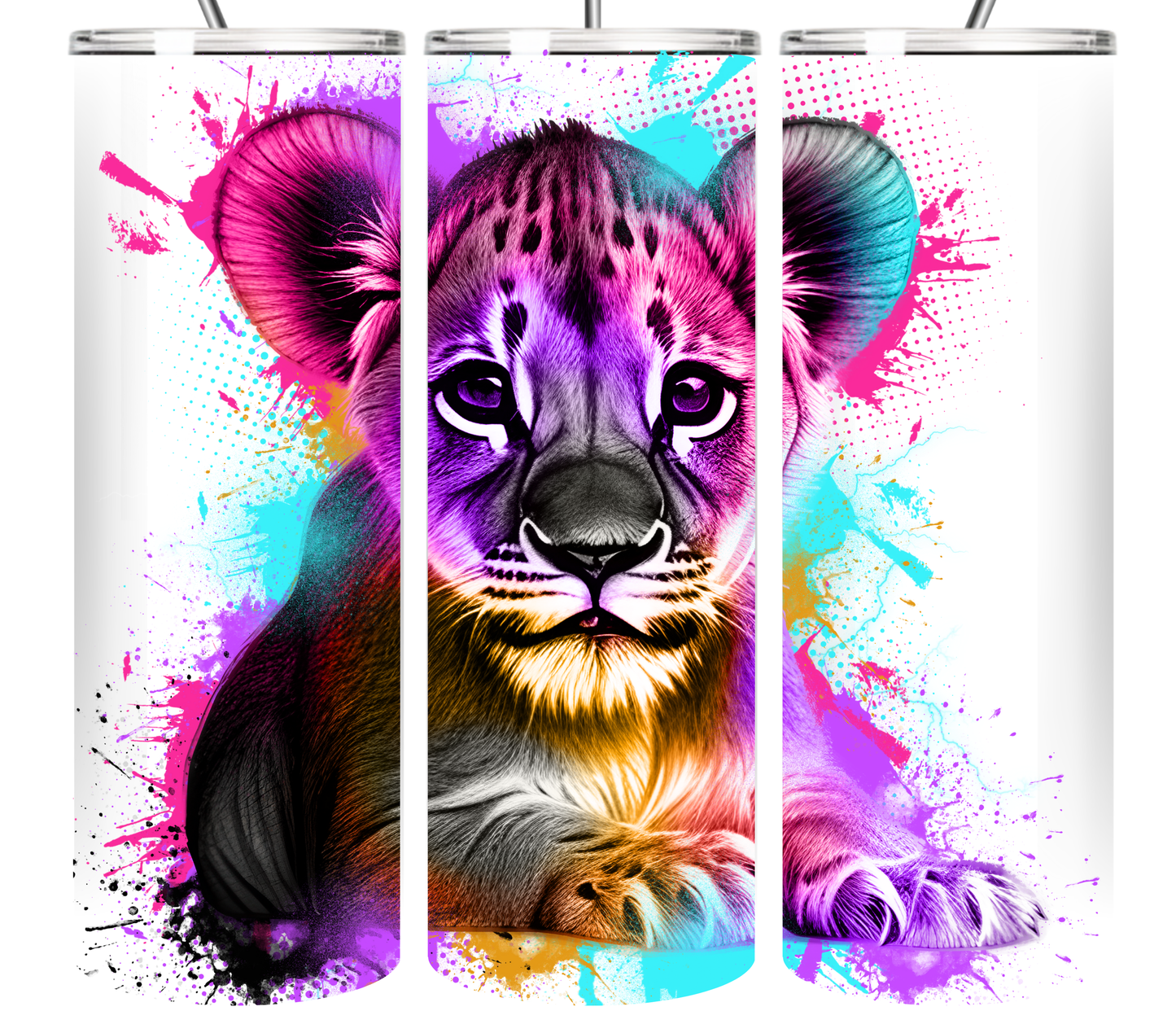 Neon Splash Art Animal Collection 20 oz Tumbler