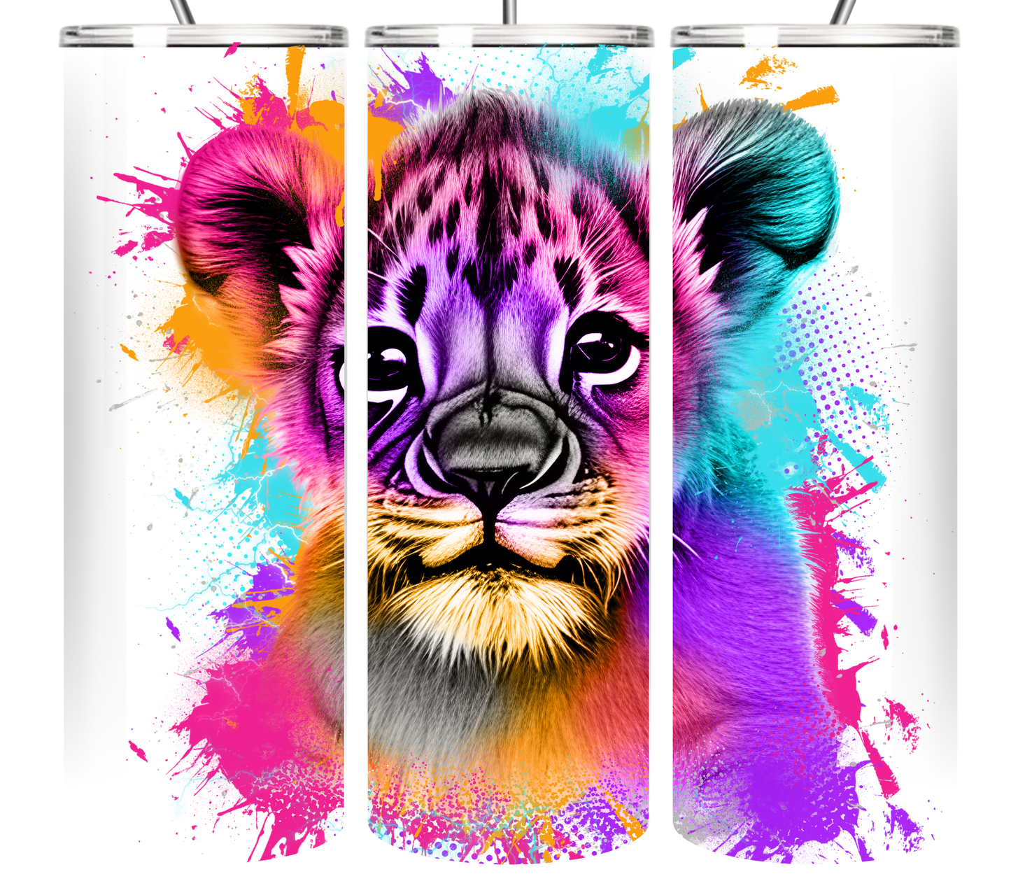 Neon Splash Art Animal Collection 20 oz Tumbler