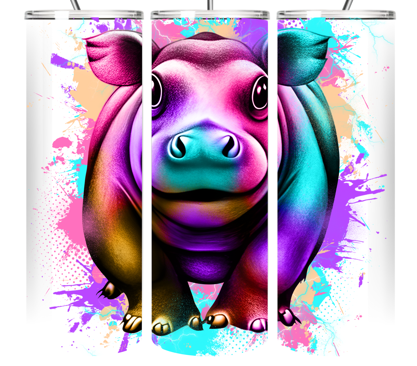 Neon Splash Art Animal Collection 20 oz Tumbler