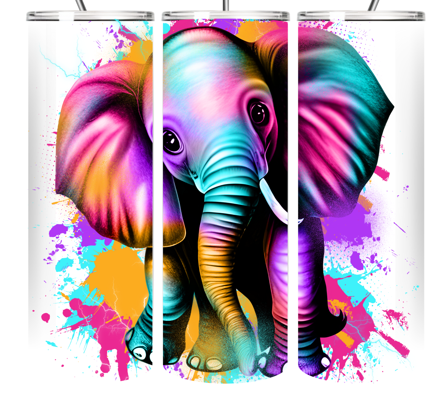 Neon Splash Art Animal Collection 20 oz Tumbler