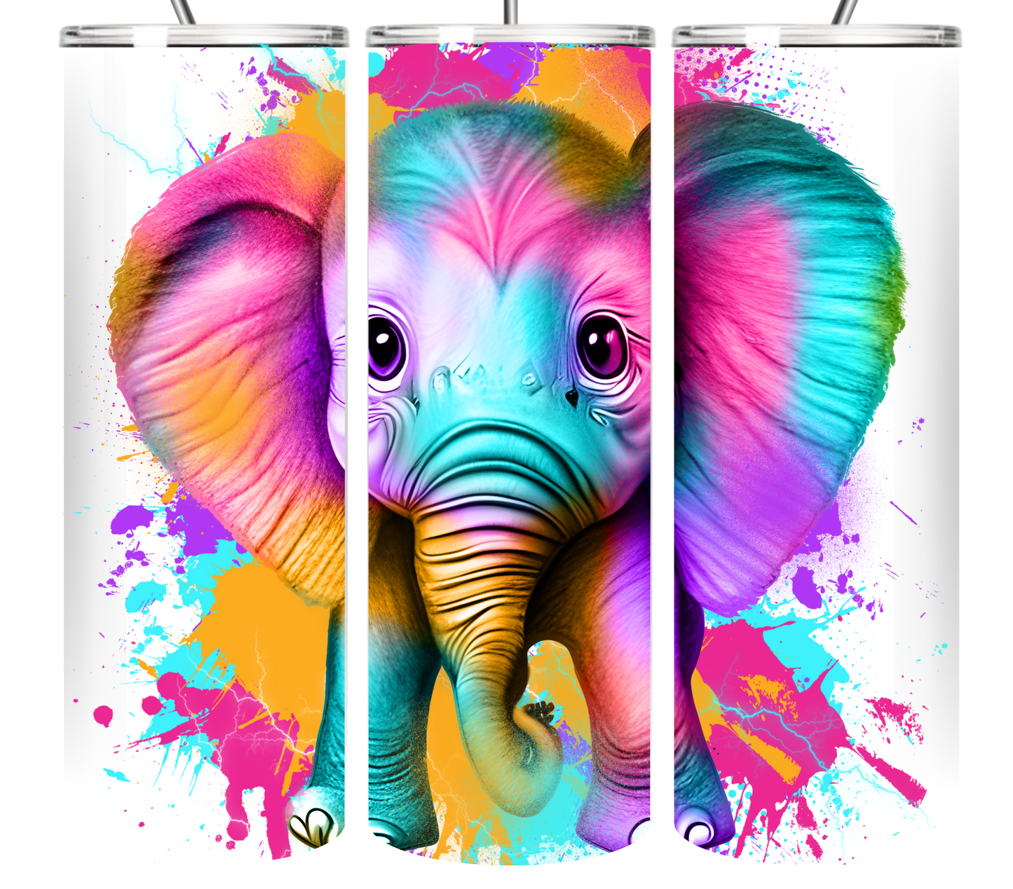 Neon Splash Art Animal Collection 20 oz Tumbler
