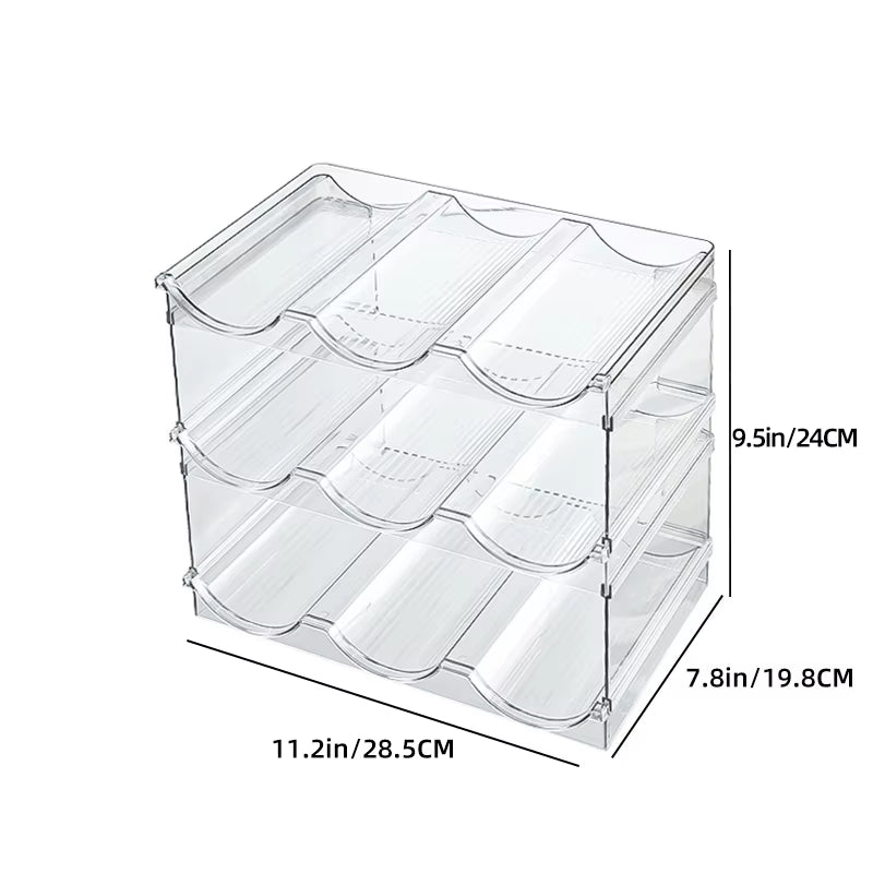 Wine Rack for Refrigerator Water Bottle Organizer Storage Rack, Holder for Kitchen Cabinet Tumbler Mug Cup Organizer