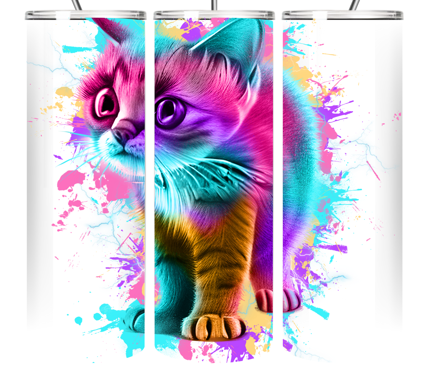 Neon Splash Art Animal Collection 20 oz Tumbler