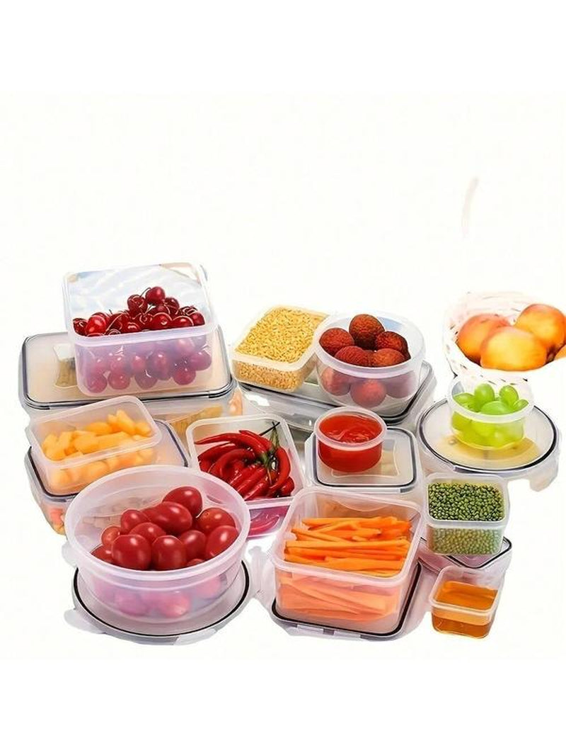 Essential 24-Piece Food Storage Box Set with 24 Lids & 24 Containers Sealed Plastic Utensil Set for Pantry Travel Outdoor Picnic Kitchen Tidying Includes Labels Markings 48-Piece Set