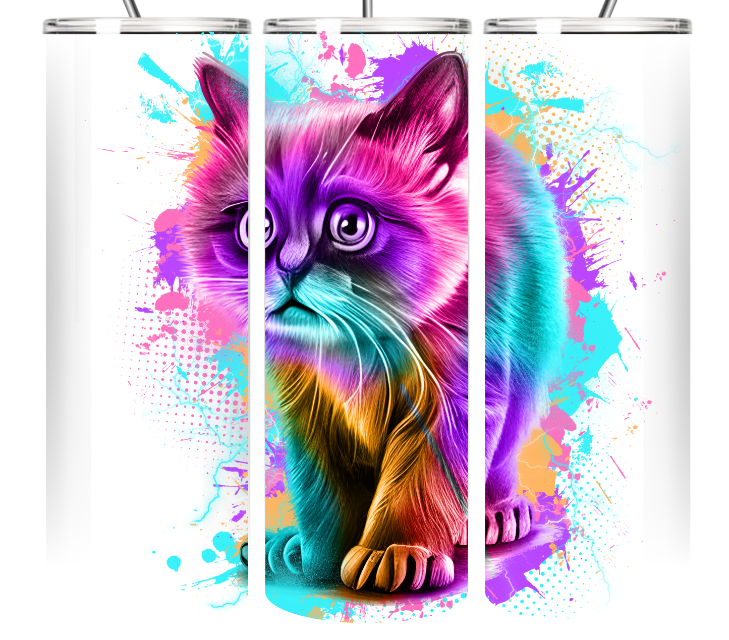 Neon Splash Art Animal Collection 20 oz Tumbler