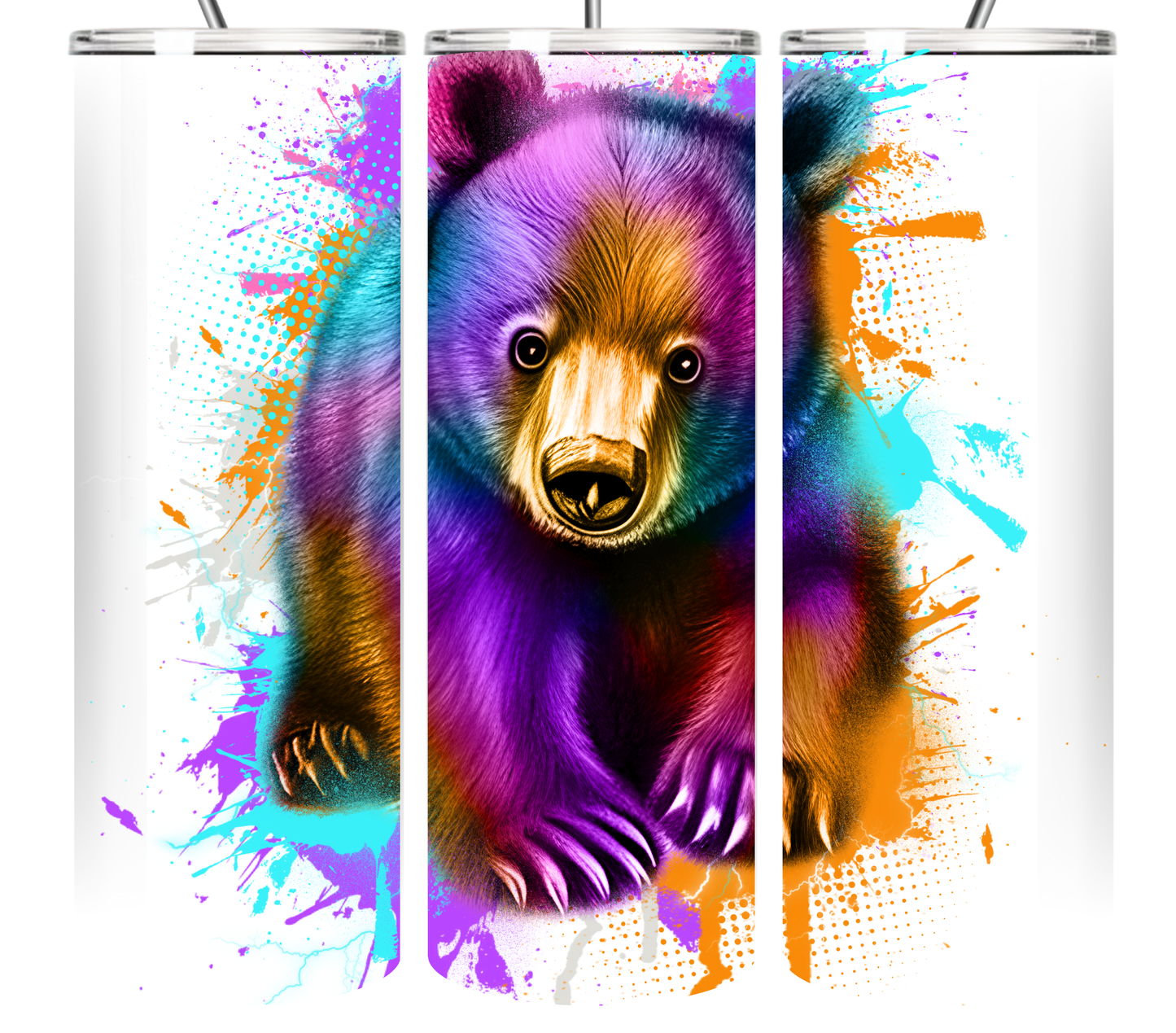 Neon Splash Art Animal Collection 20 oz Tumbler