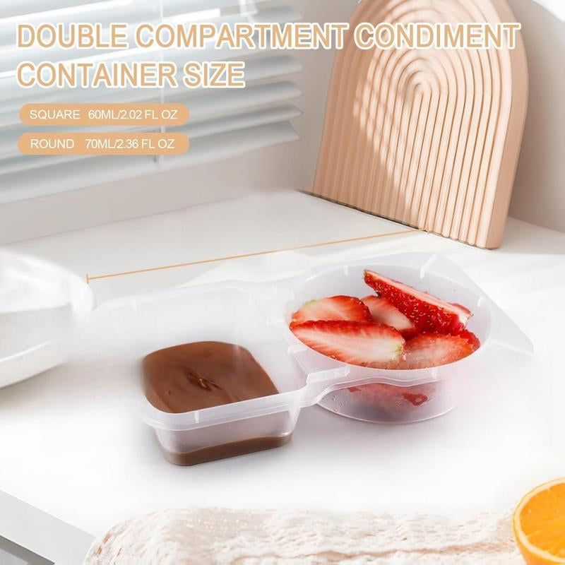 Reusable Snack Containers with Lids 20Pcs,New Snack Containers,Snackle Box Container Portion Control,Snack Pack Containers,Double Compartment Snack Containers for On-The-Go Meals and Camping Kitchen Plastic