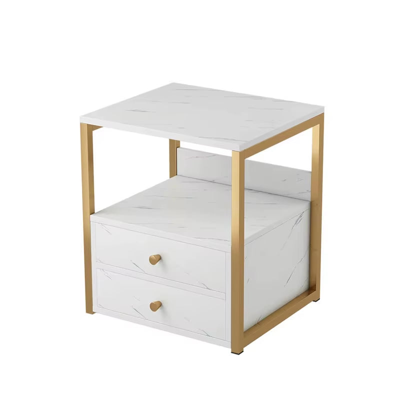 Nightstands Bedroom Wooden Nordic Furniture Metal Frame Marble Design Bedside Tables for the Bedroom