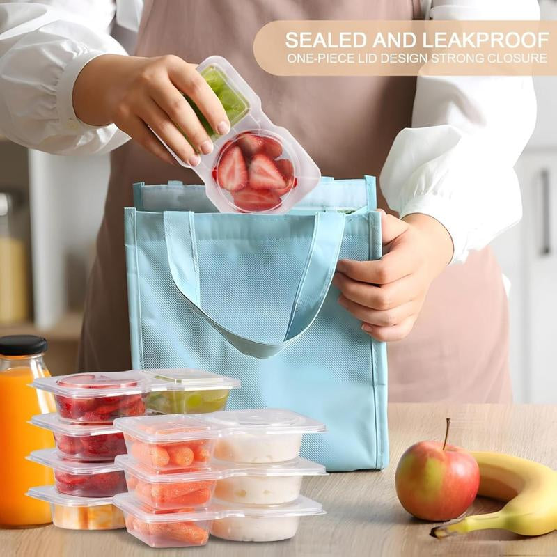 Reusable Snack Containers with Lids 20Pcs,New Snack Containers,Snackle Box Container Portion Control,Snack Pack Containers,Double Compartment Snack Containers for On-The-Go Meals and Camping Kitchen Plastic