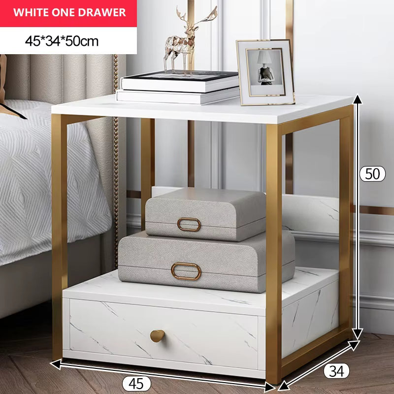 Nightstands Bedroom Wooden Nordic Furniture Metal Frame Marble Design Bedside Tables for the Bedroom