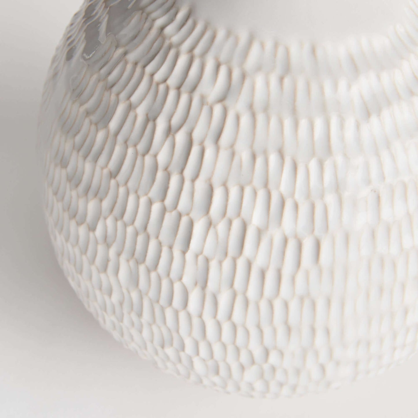 Artisan Vintage-Style White Ceramic Accent Vase