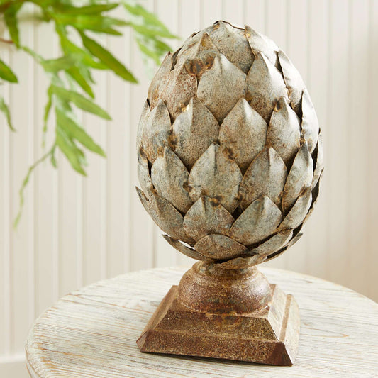 Vintage Galvanized Metal Artichoke Finial