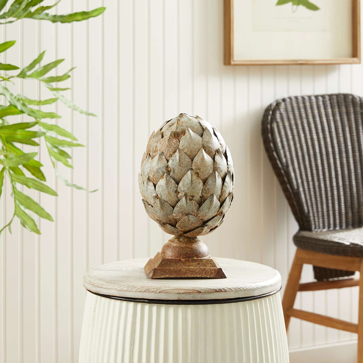Vintage Galvanized Metal Artichoke Finial
