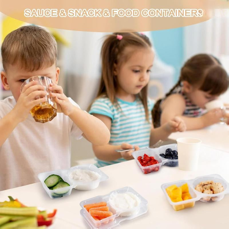 Reusable Snack Containers with Lids 20Pcs,New Snack Containers,Snackle Box Container Portion Control,Snack Pack Containers,Double Compartment Snack Containers for On-The-Go Meals and Camping Kitchen Plastic