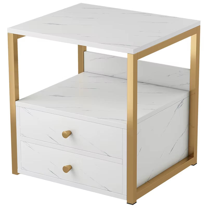 Nightstands Bedroom Wooden Nordic Furniture Metal Frame Marble Design Bedside Tables for the Bedroom