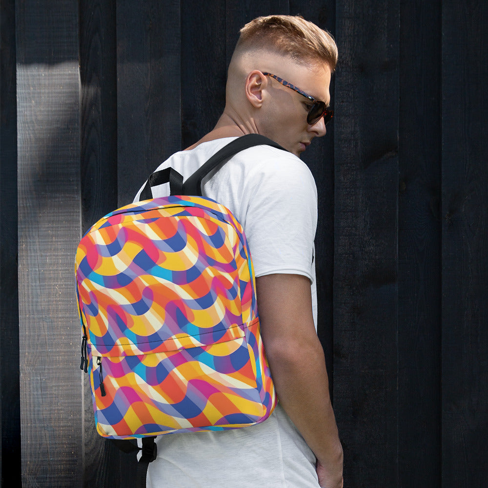 Vibrant Abstract Festival Backpack for EDM Lovers