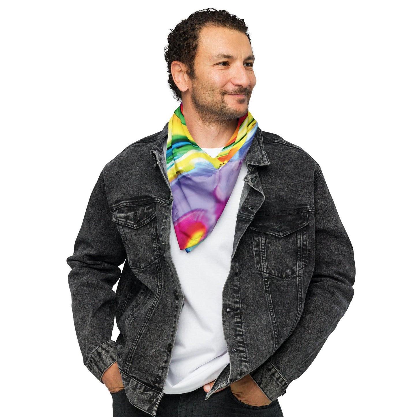 Psychedelic Alcohol Ink Bandana for Rave Lovers