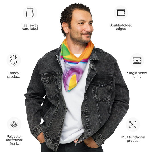 Vibrant Alcohol Ink Bandana for Festivals & Raves
