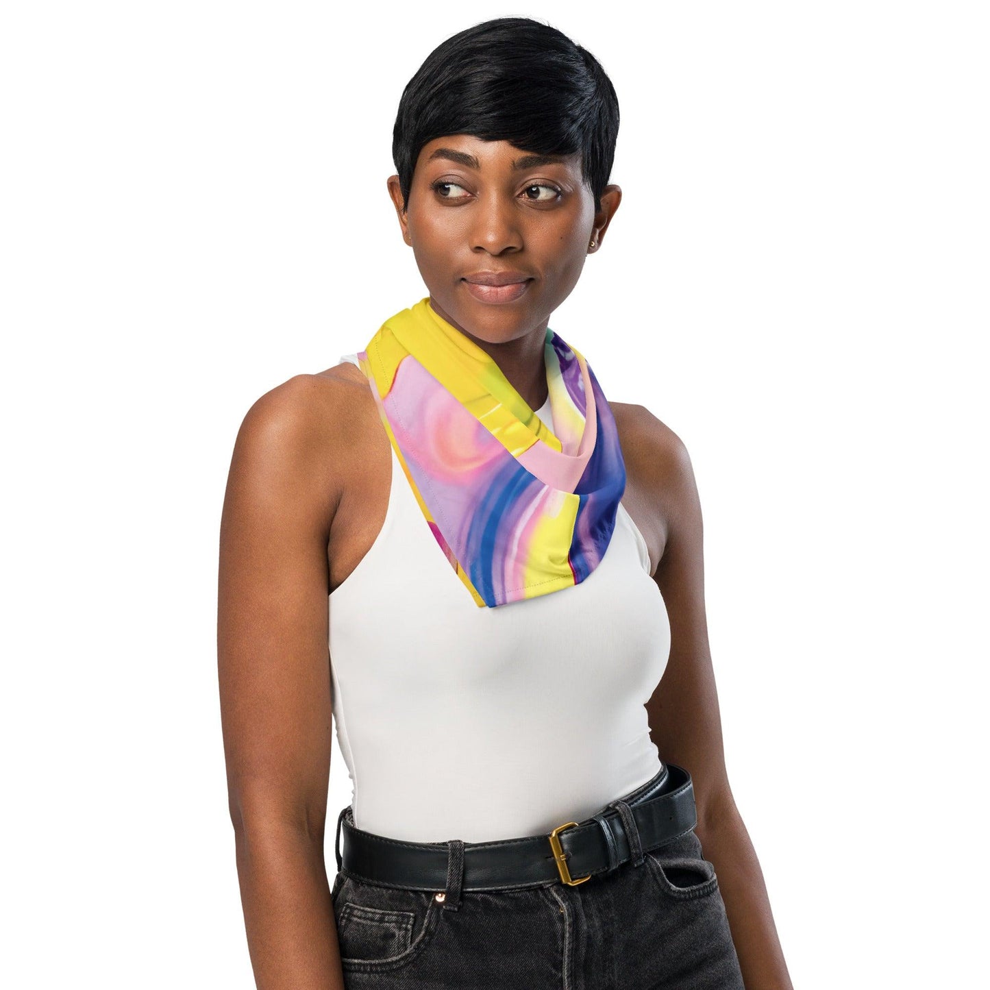 Vibrant Playful Alcohol Ink Bandana for Festivals