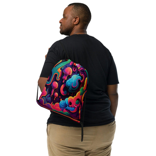 Trippy Universe Drawstring Bag - Perfect for Raves & Festivals