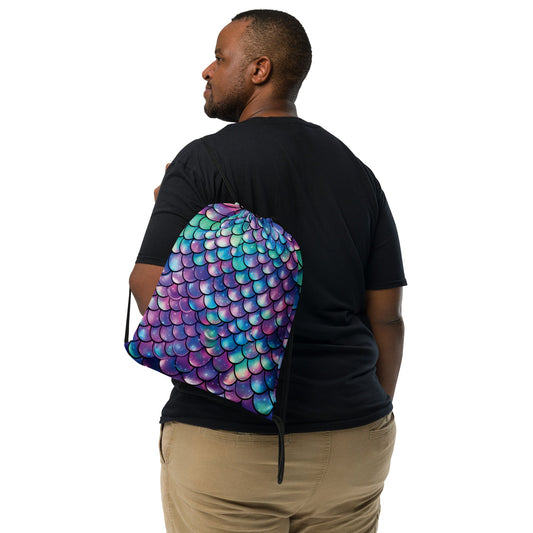 Enchanted Mermaid Scale Drawstring Bag
