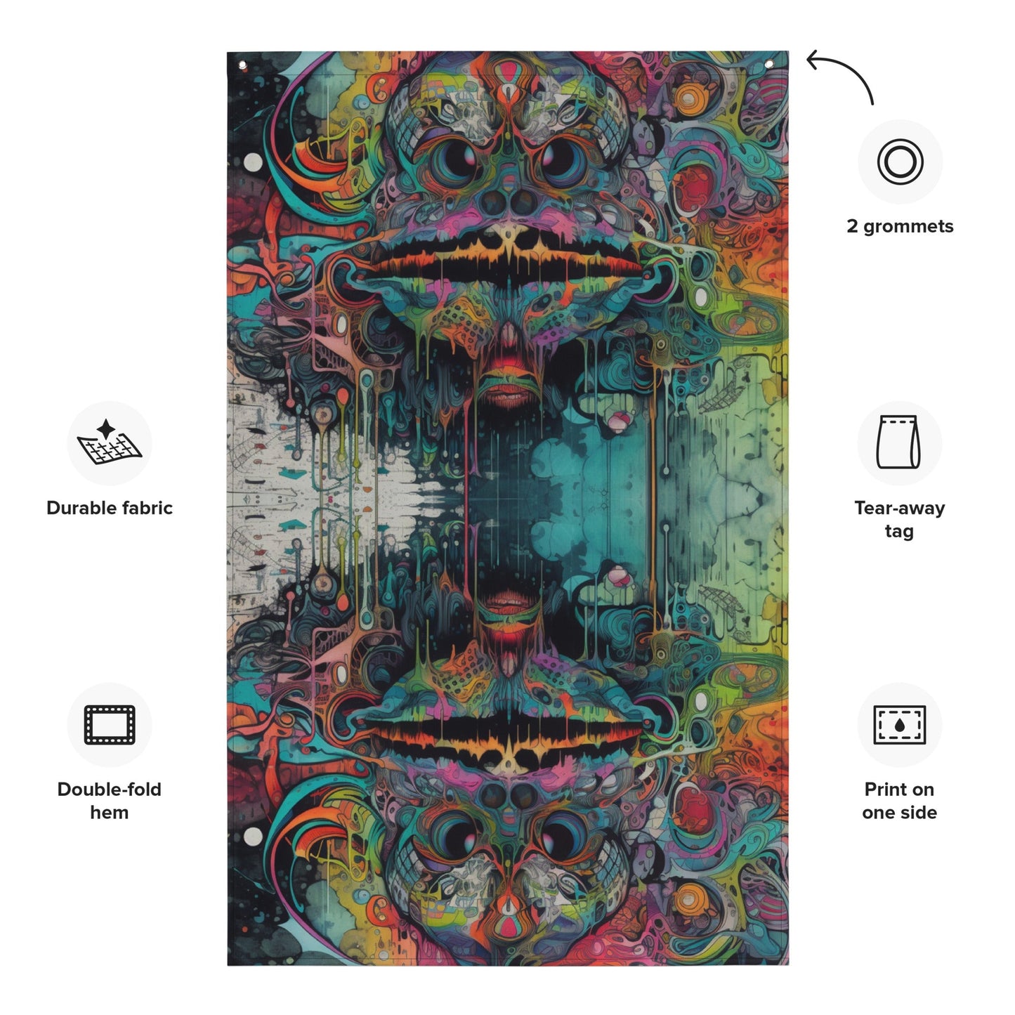 Psychedelic Festival Flag - EDM Rave Wall Decor