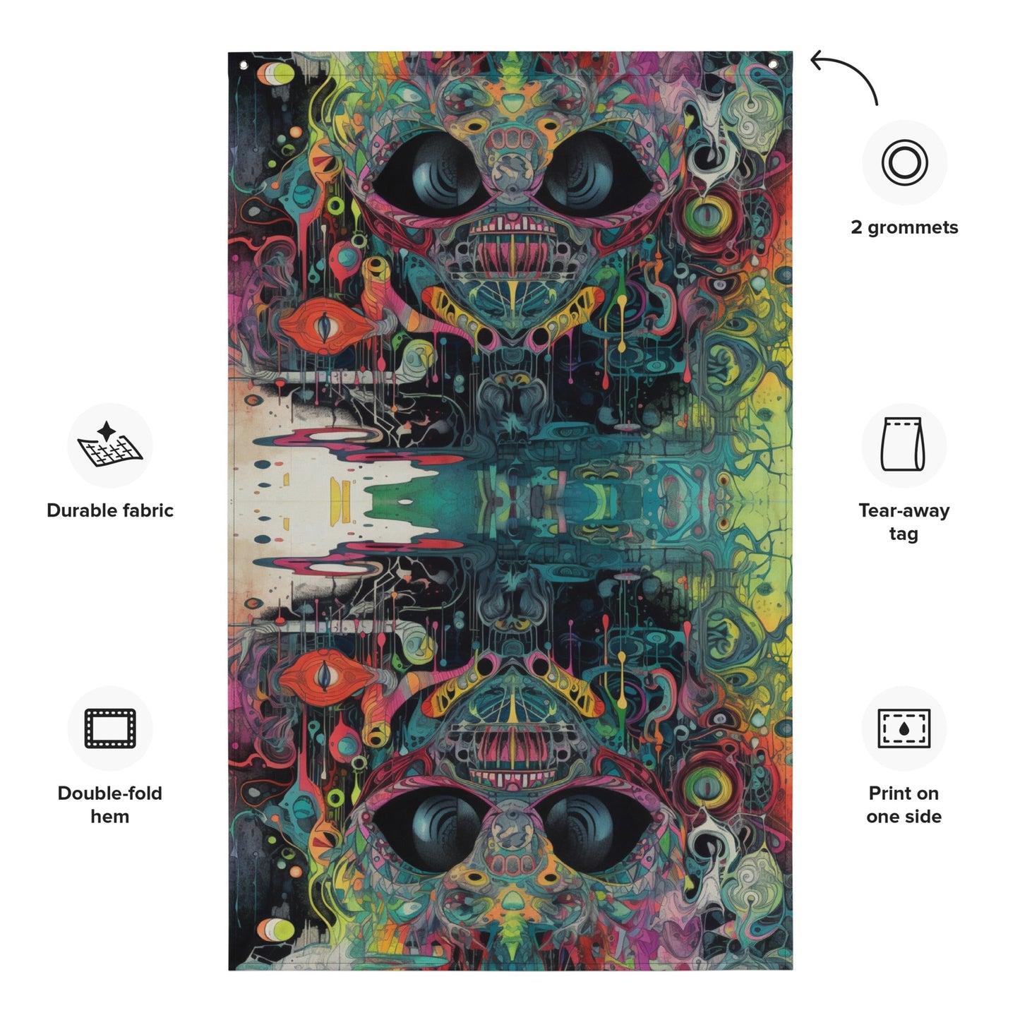 Psychedelic Festival Flag - 100% Polyester Wall Decor