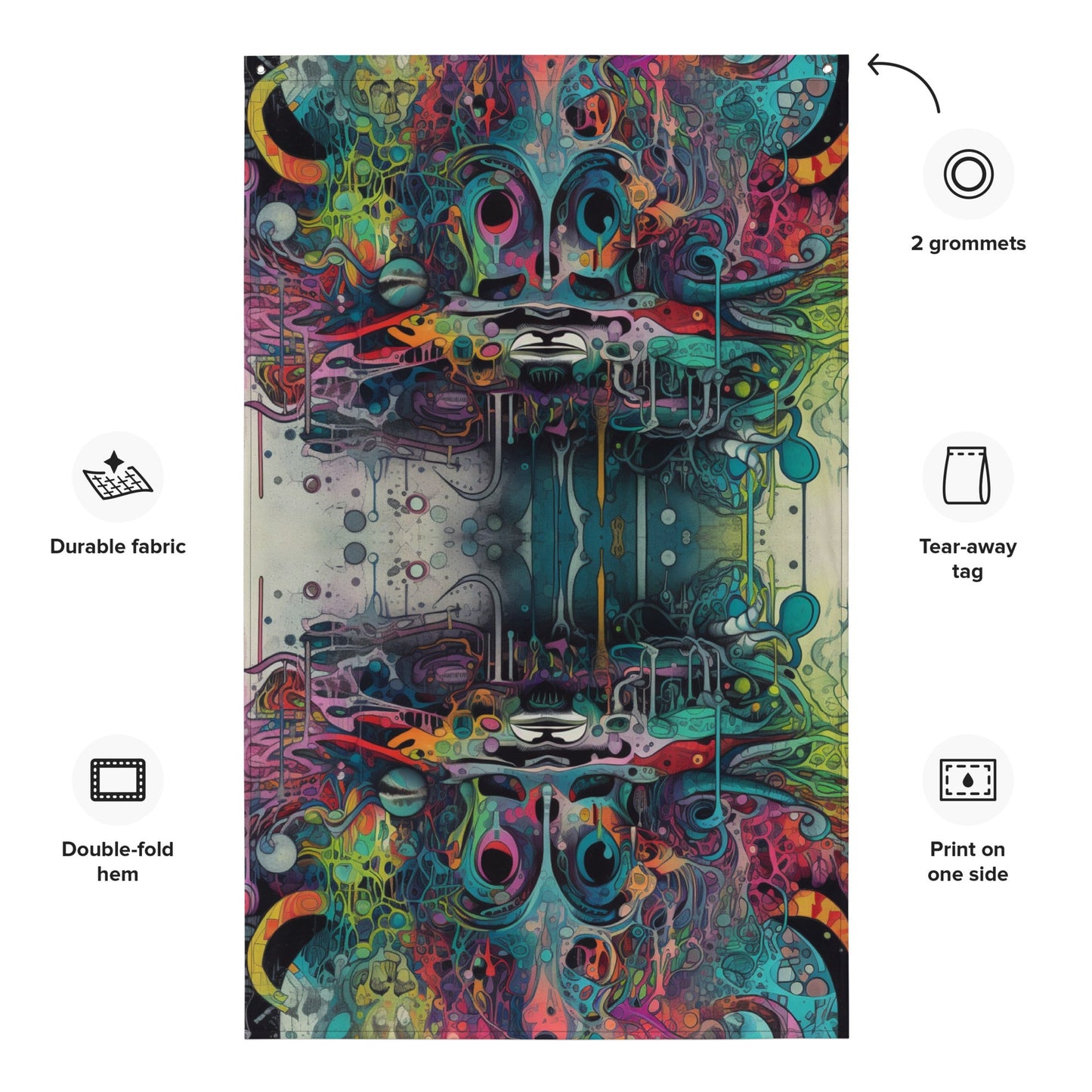 Psychedelic Festival Flag for Rave and EDM Outfits