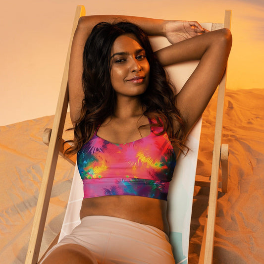 Vibrant Tie-Dye Longline Sports Bra
