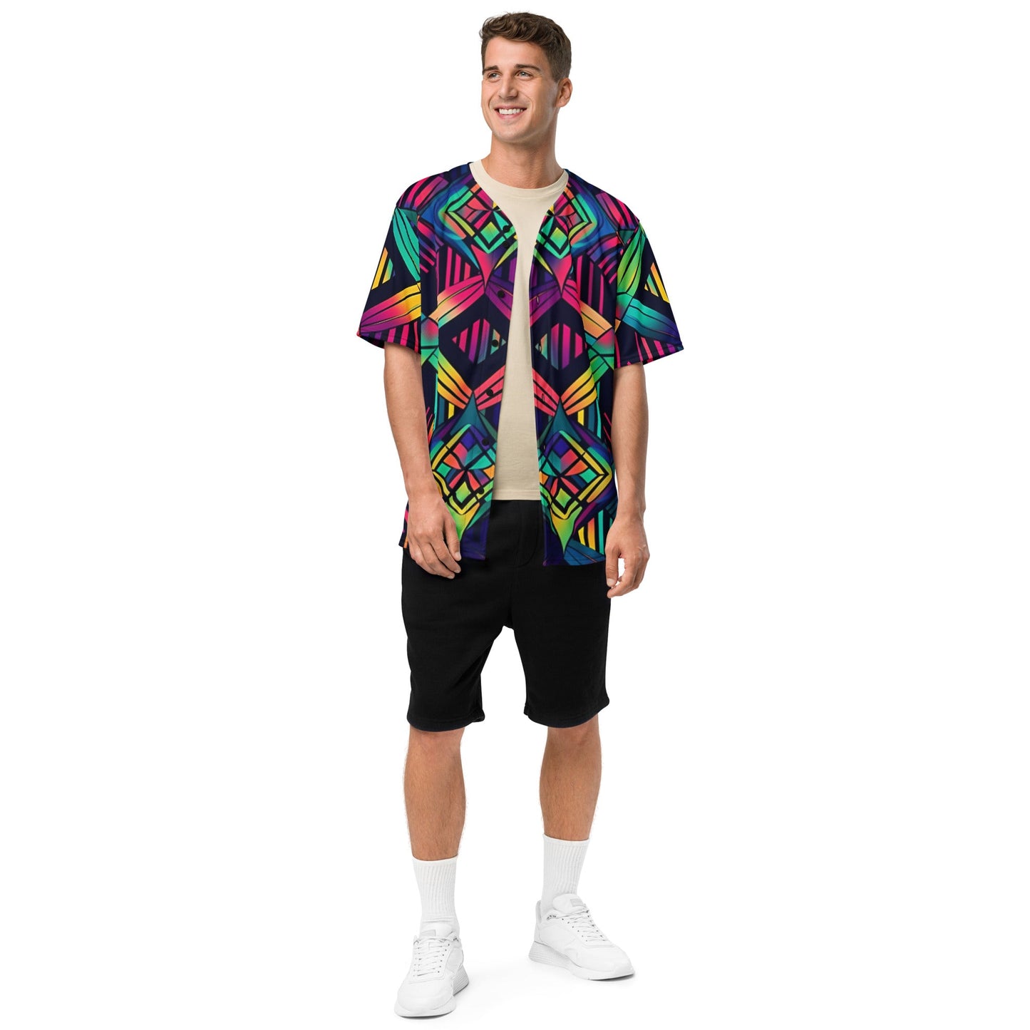Neon Geometrical baseball jersey