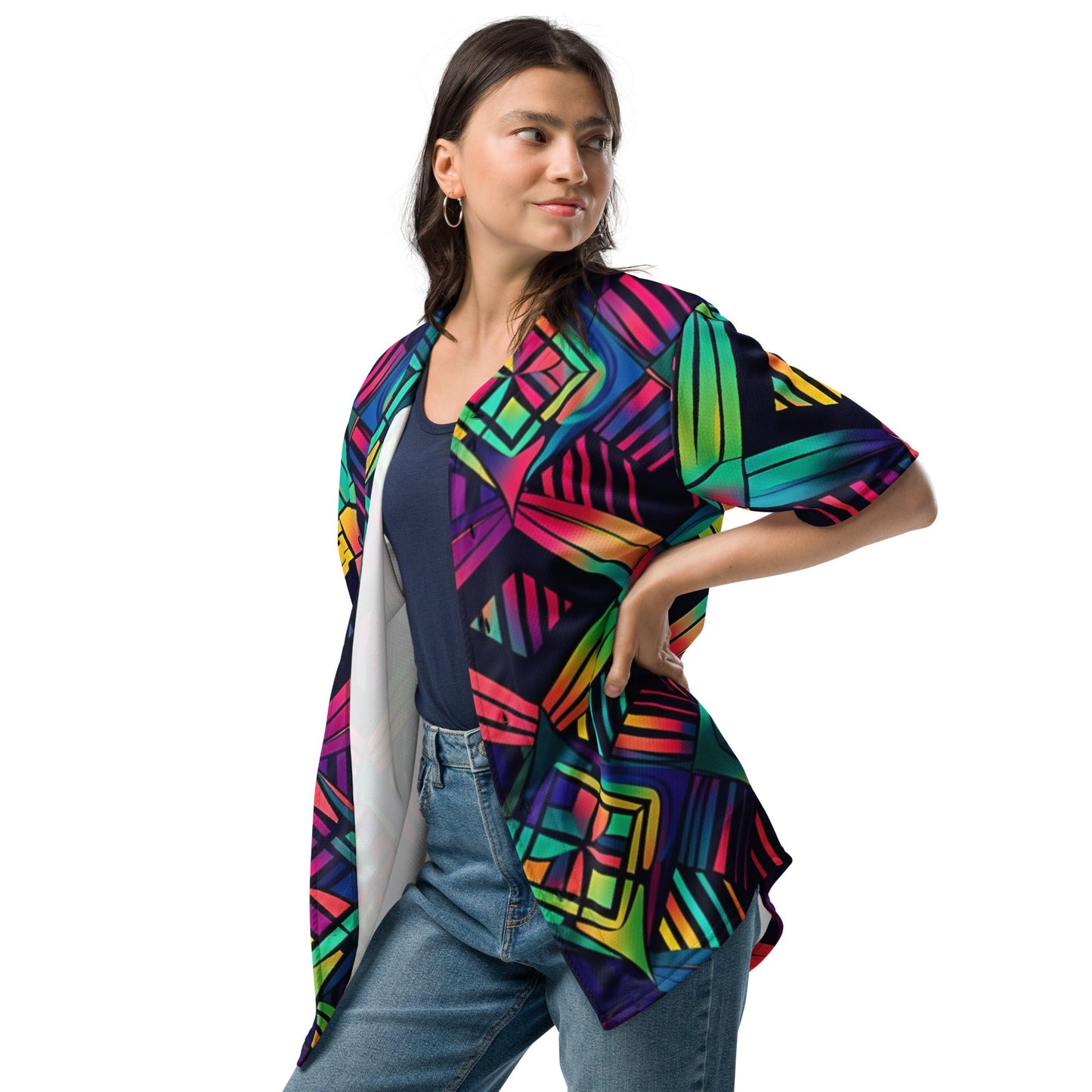 Neon Geometrical baseball jersey