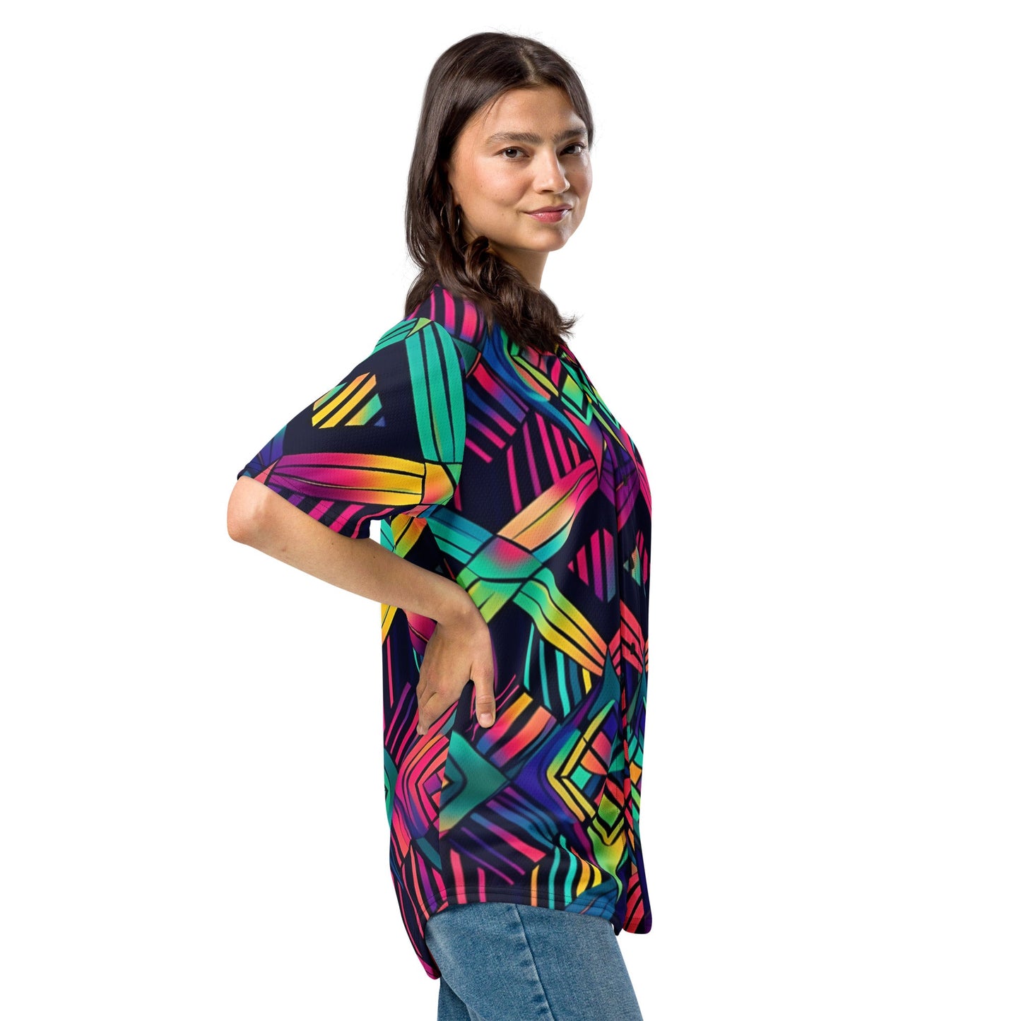 Neon Geometrical baseball jersey