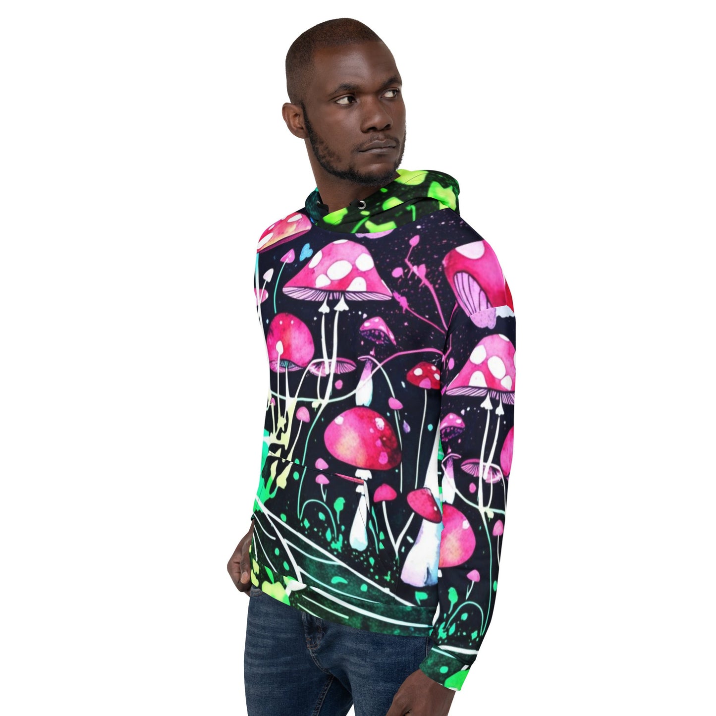 Neon Mushroom World Hoodie