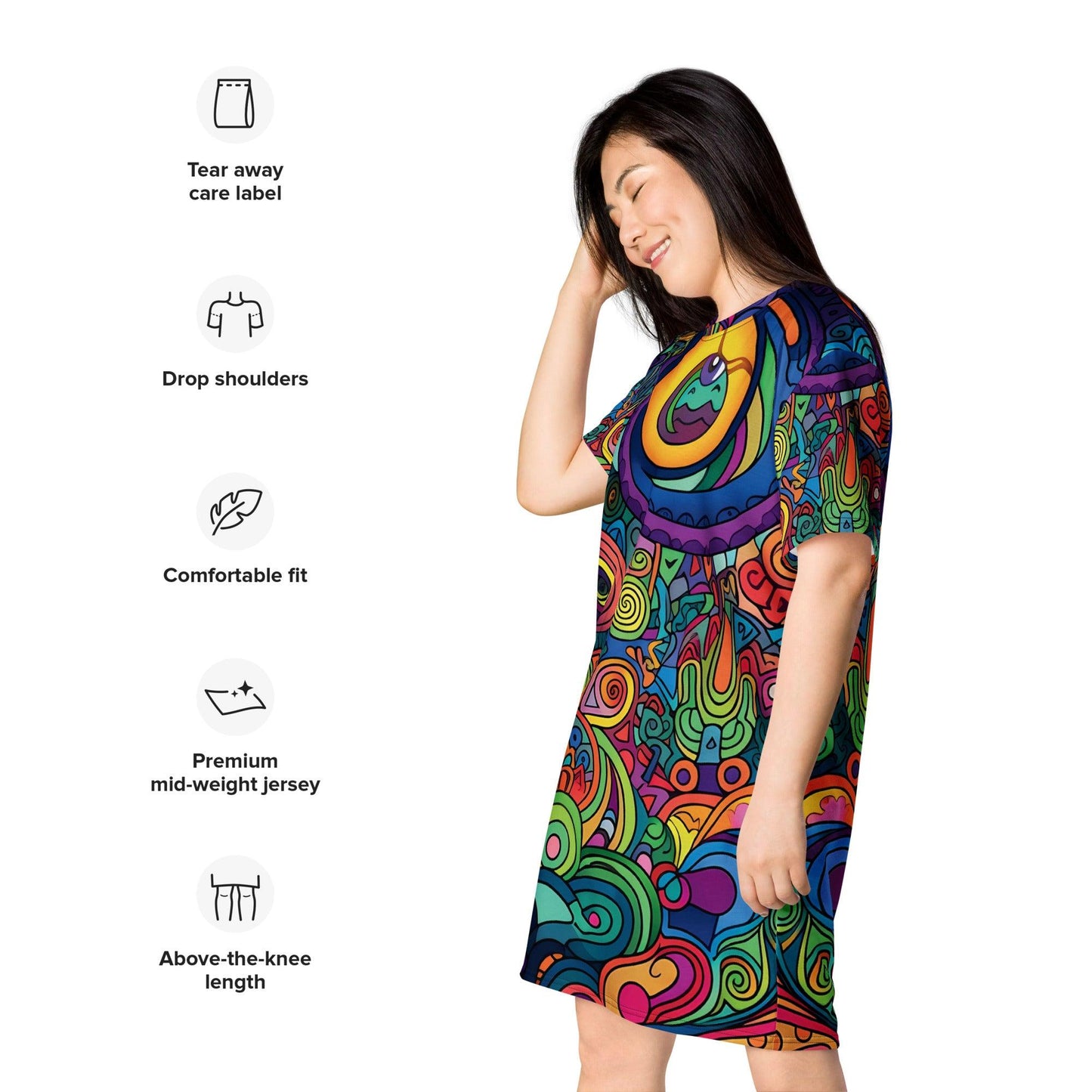 Playful Music Festival T-Shirt Dress