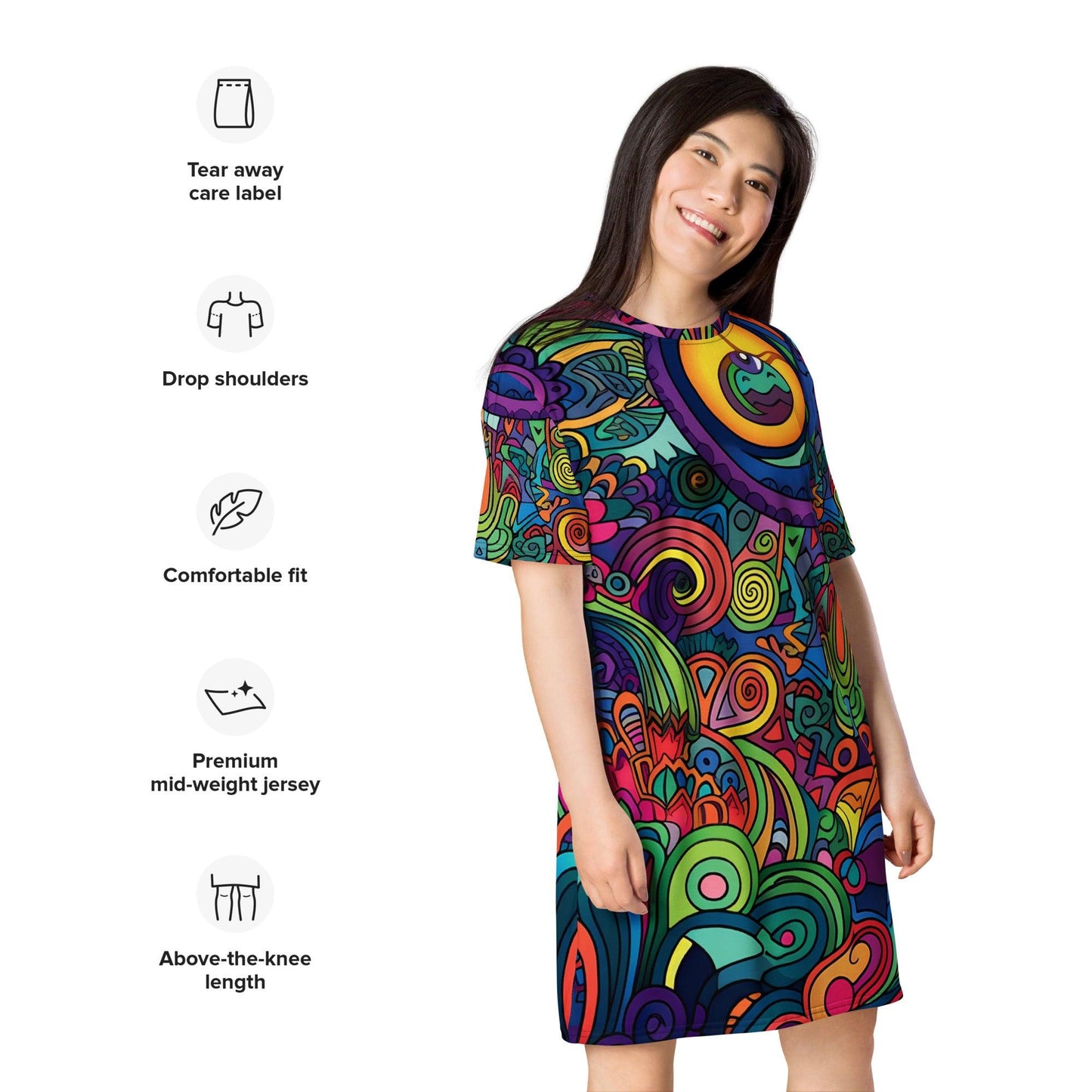 Playful Music Festival T-Shirt Dress